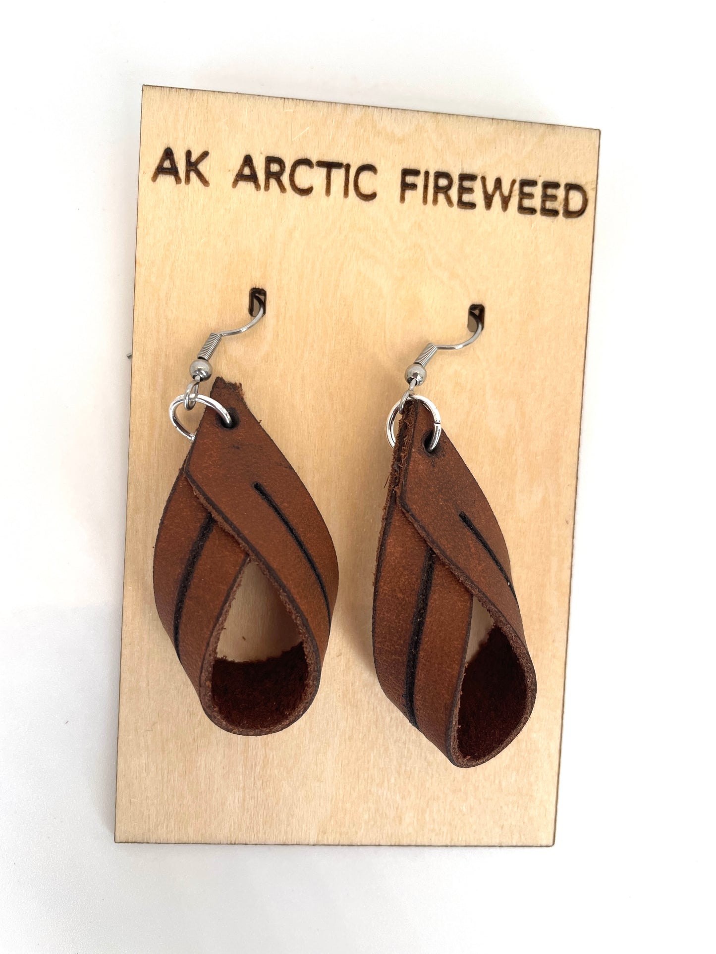 Double Hoop Leather Earrings