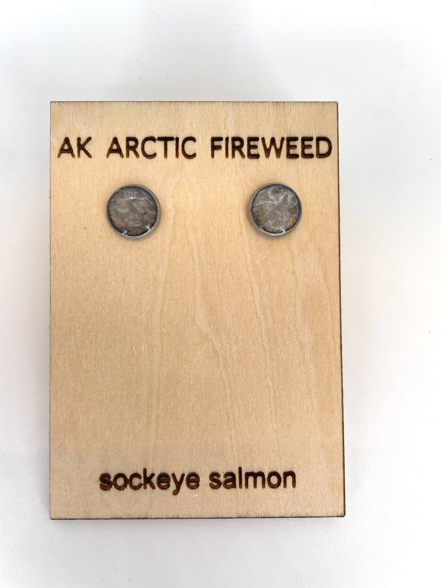 Salmon Skin Stud Earrings