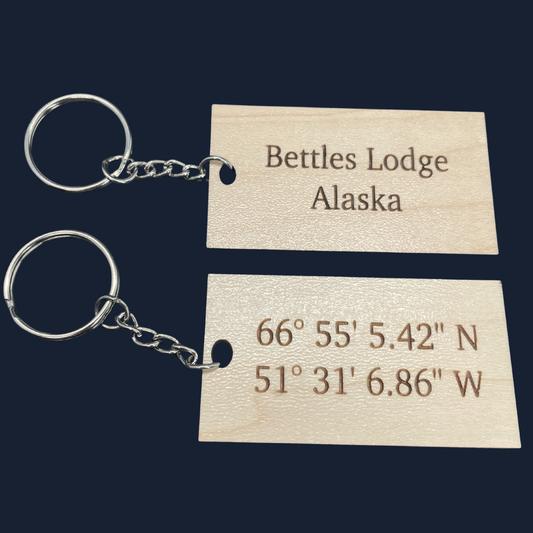 GPS Coordinate Keychains