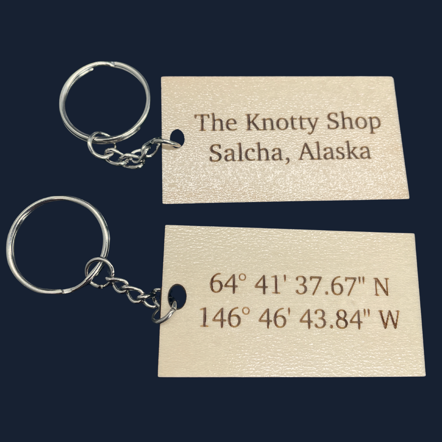 GPS Coordinate Keychains