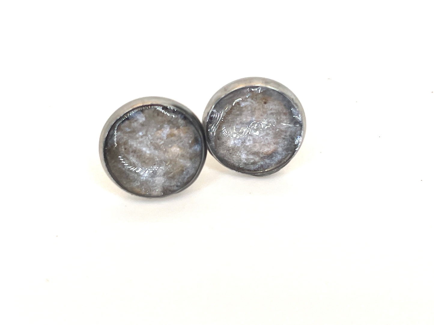 Salmon Skin Stud Earrings