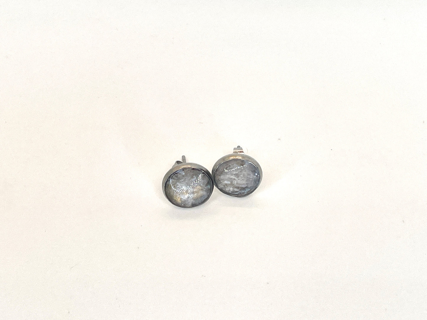 Salmon Skin Stud Earrings