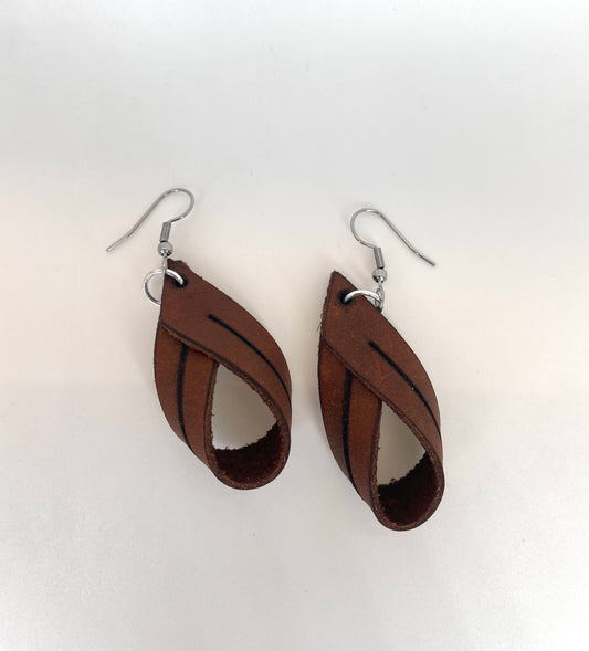 Double Hoop Leather Earrings